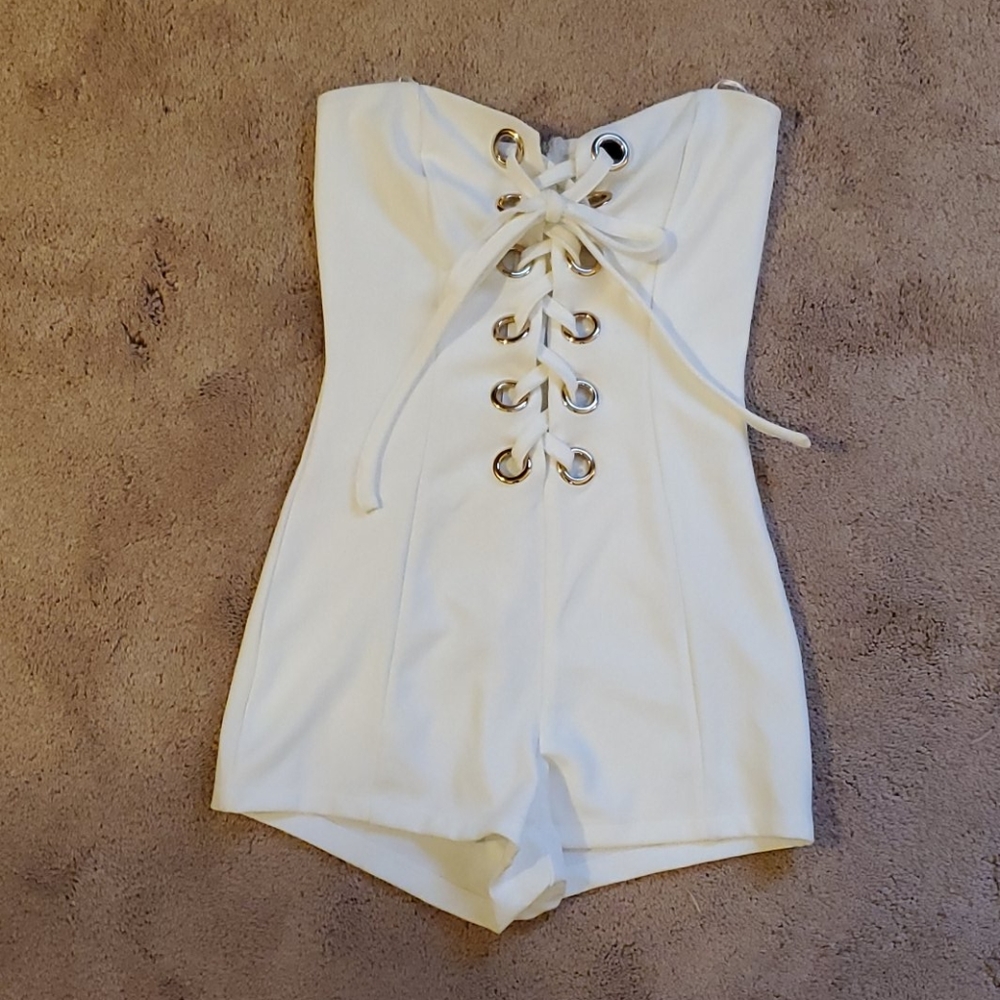 Lace up romper
